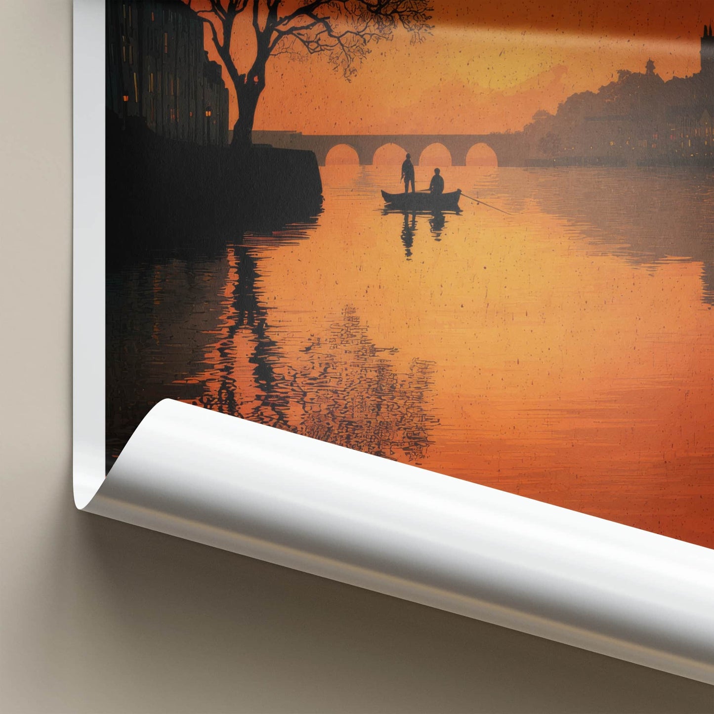 Londonderry Poster - Northern Ireland Travel Art - River Boat Sunset Home Decor