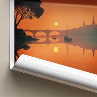 Londonderry Poster - Northern Ireland Travel Art - River Sunset Silhouette Wall Decor