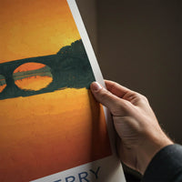 Londonderry Poster - Northern Ireland Travel Print - Sunset River Boat Wall Decor