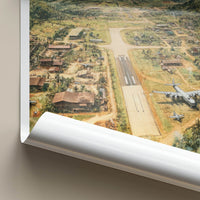 LONG TIENG Poster - Laos Travel Art - Jungle Airfield Valley Home Decor