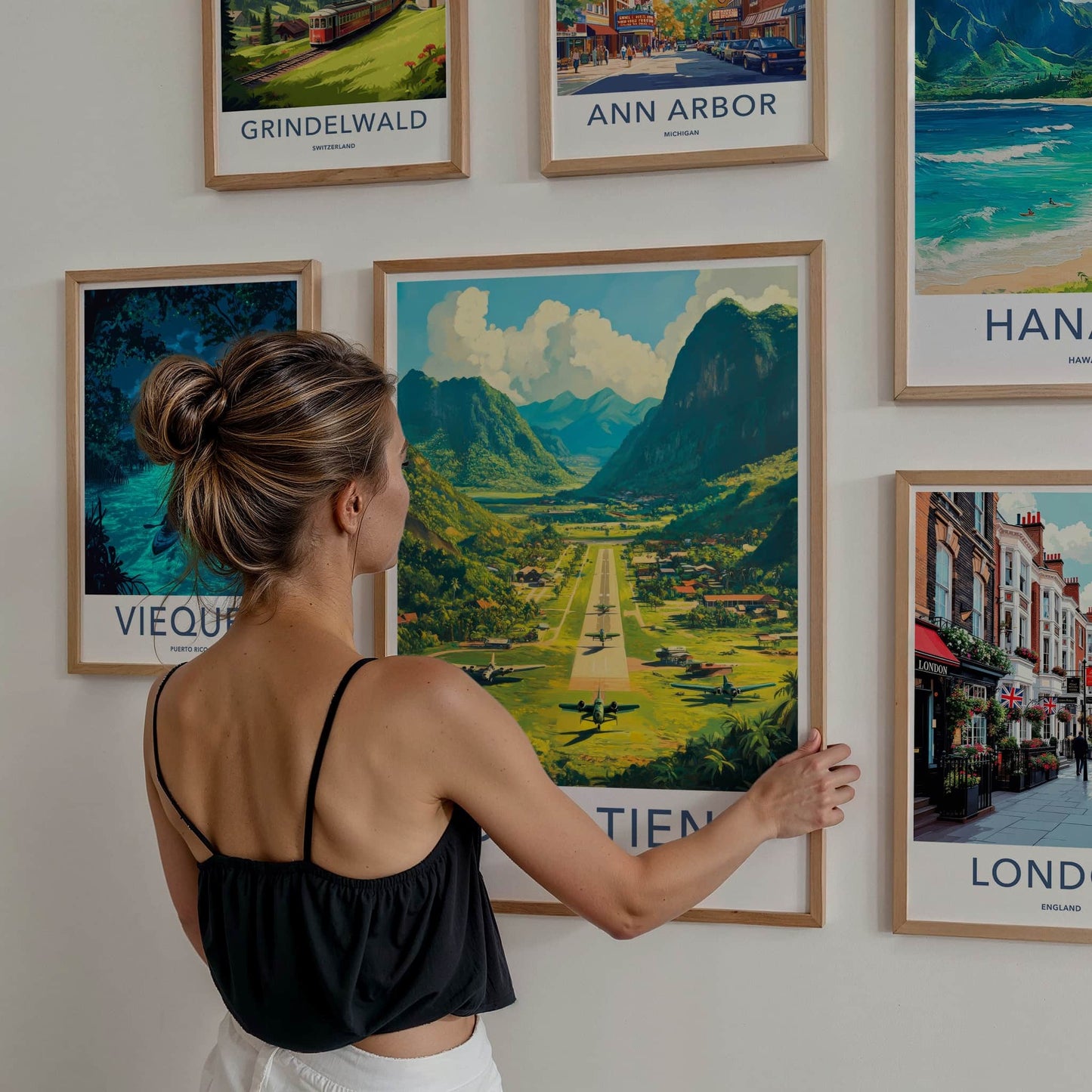 Long Tieng Poster - Laos Travel Art - Mountain Airstrip Planes Home Decor