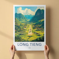 Long Tieng Poster - Laos Travel Art - Mountain Airstrip Planes Home Decor
