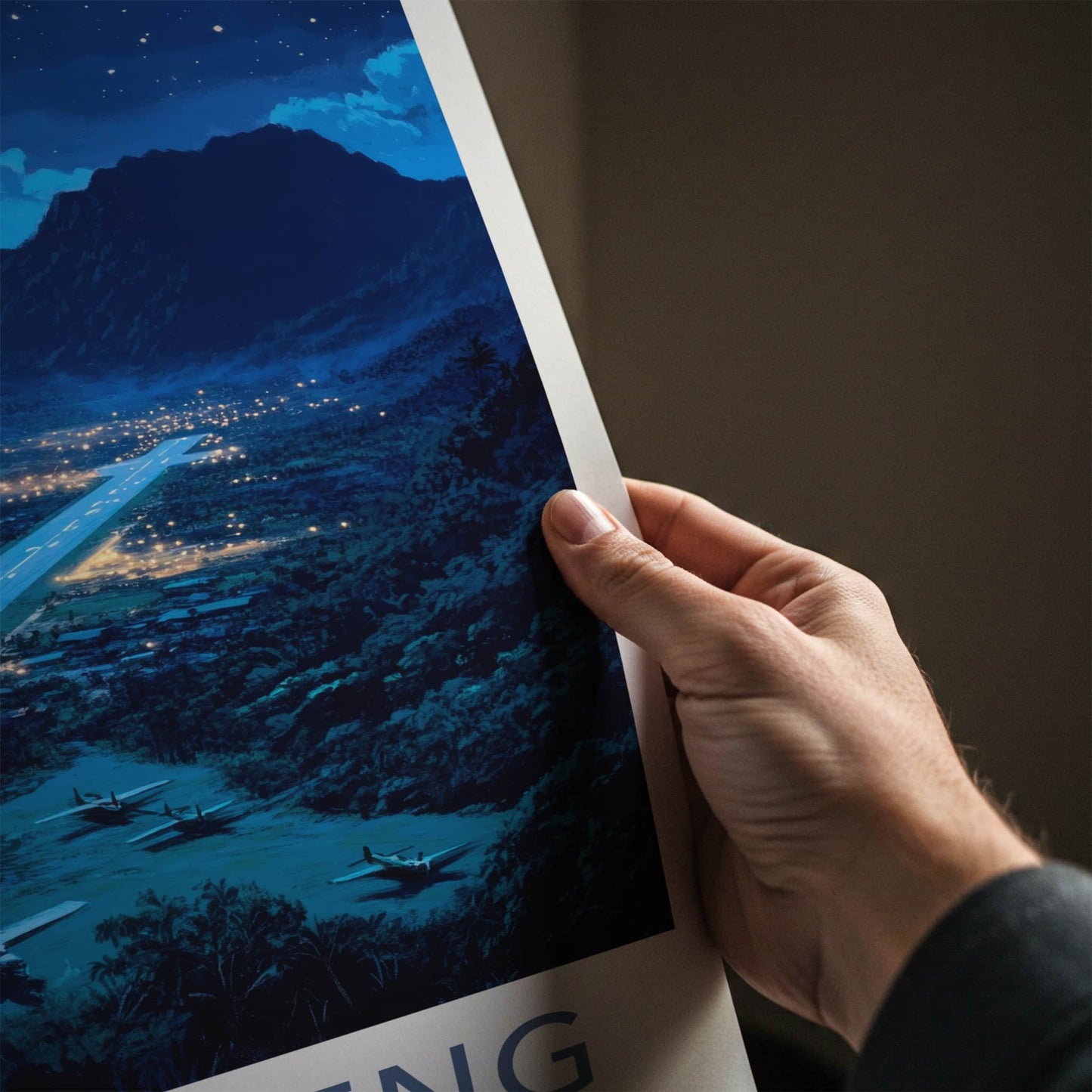 Long Tieng Poster - Laos Travel Art - Remote Mountain Airstrip Home Decor