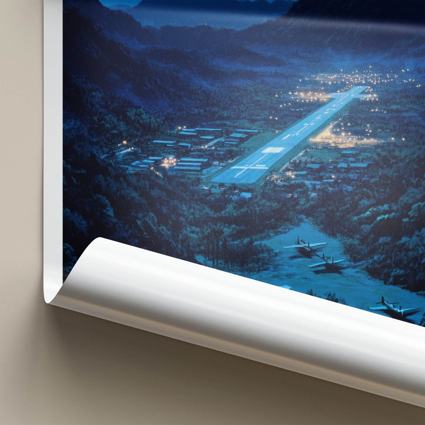 Long Tieng Poster - Laos Travel Art - Remote Mountain Airstrip Home Decor