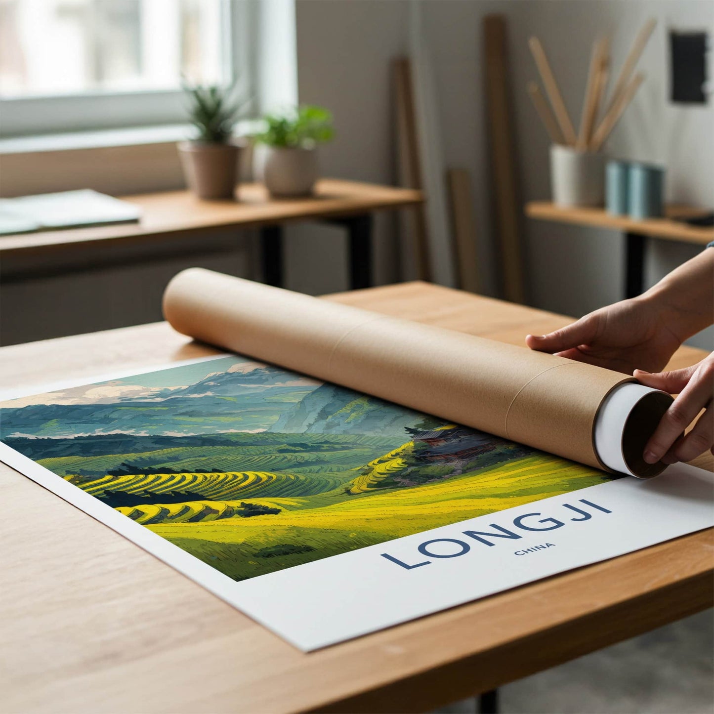 Longji Poster - China Fine Art - Mountain Rice Village Home Decor