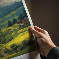 Longji Poster - China Travel Art - Mountain Village View Home Decor