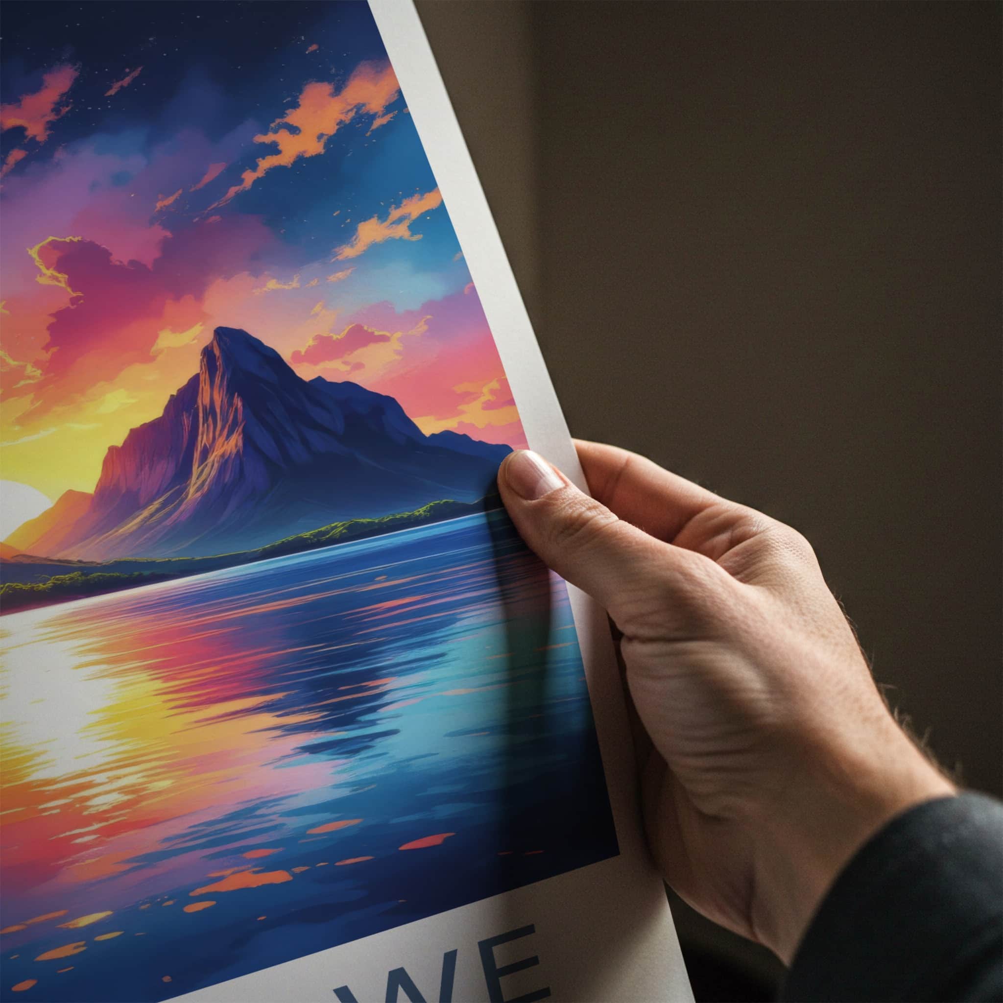 Lord Howe Poster - Australia Travel Art - Vibrant Mountain Sunset Home Decor