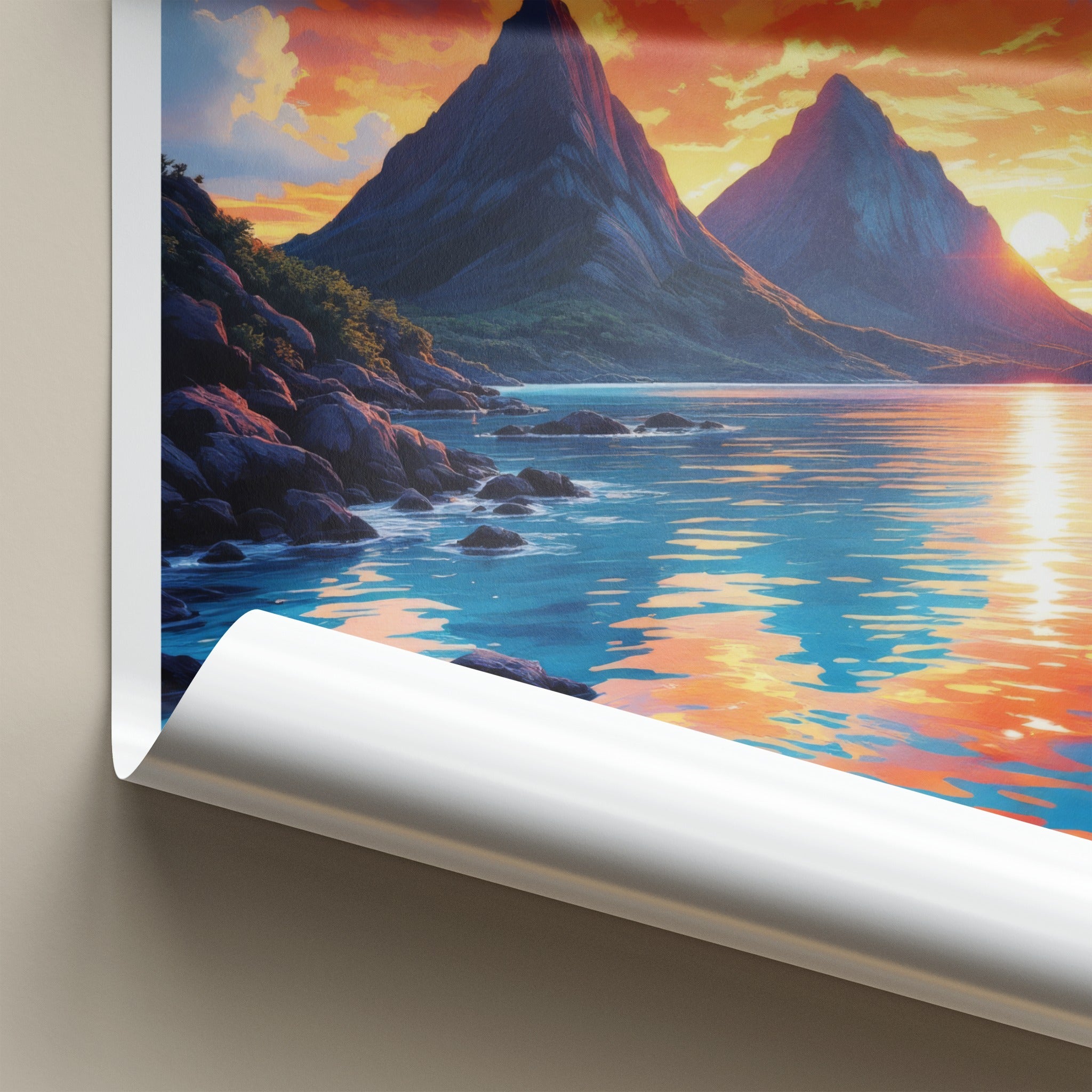 Lord Howe Poster - Australia Wall Art - Dramatic Ocean Sunset Home Decor