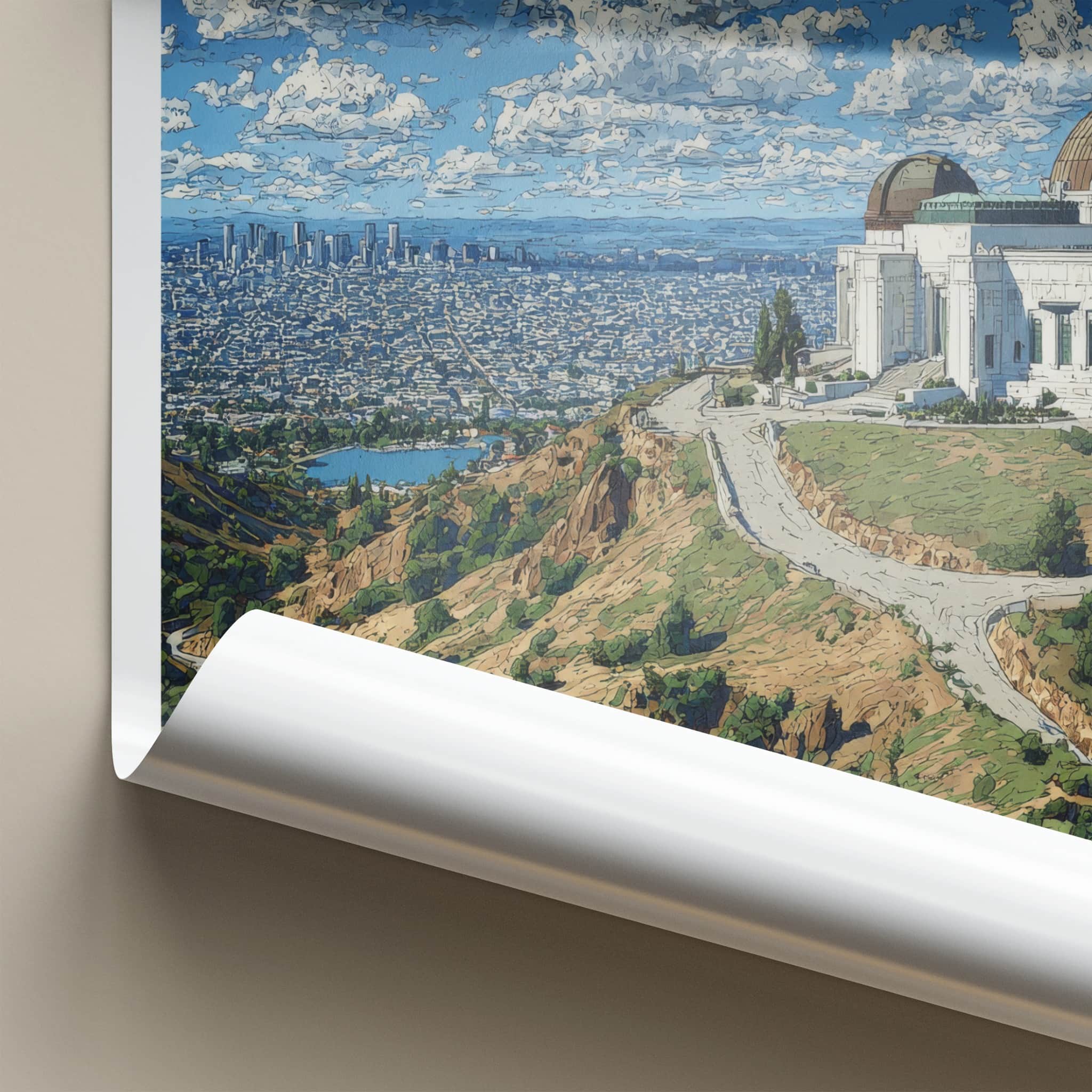 Los Angeles Poster - California Wall Art - Griffith Observatory Home Decor