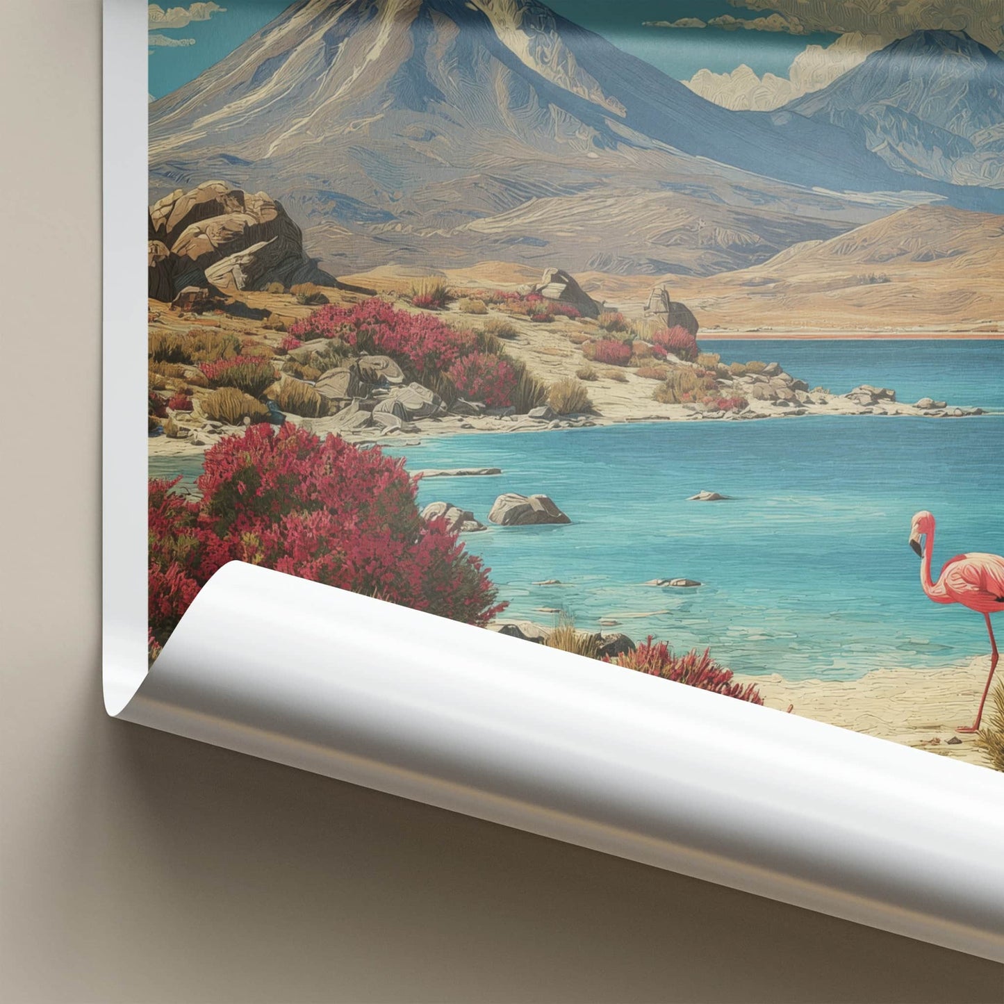 Los Flamencos Poster - Chile Framed Print - Desert Lake Flamingos Wall Decor