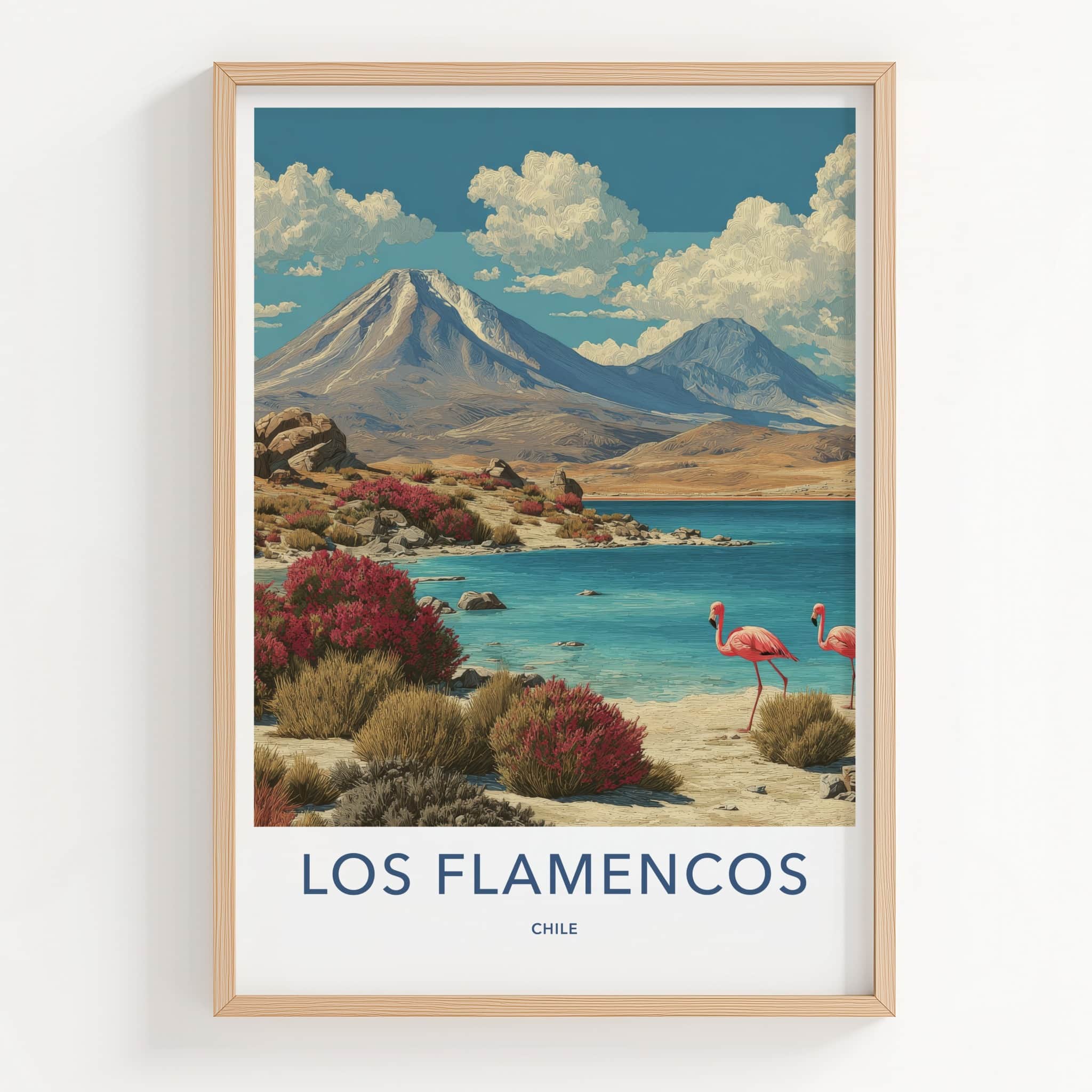Los Flamencos Poster - Chile Framed Print - Desert Lake Flamingos Wall Decor