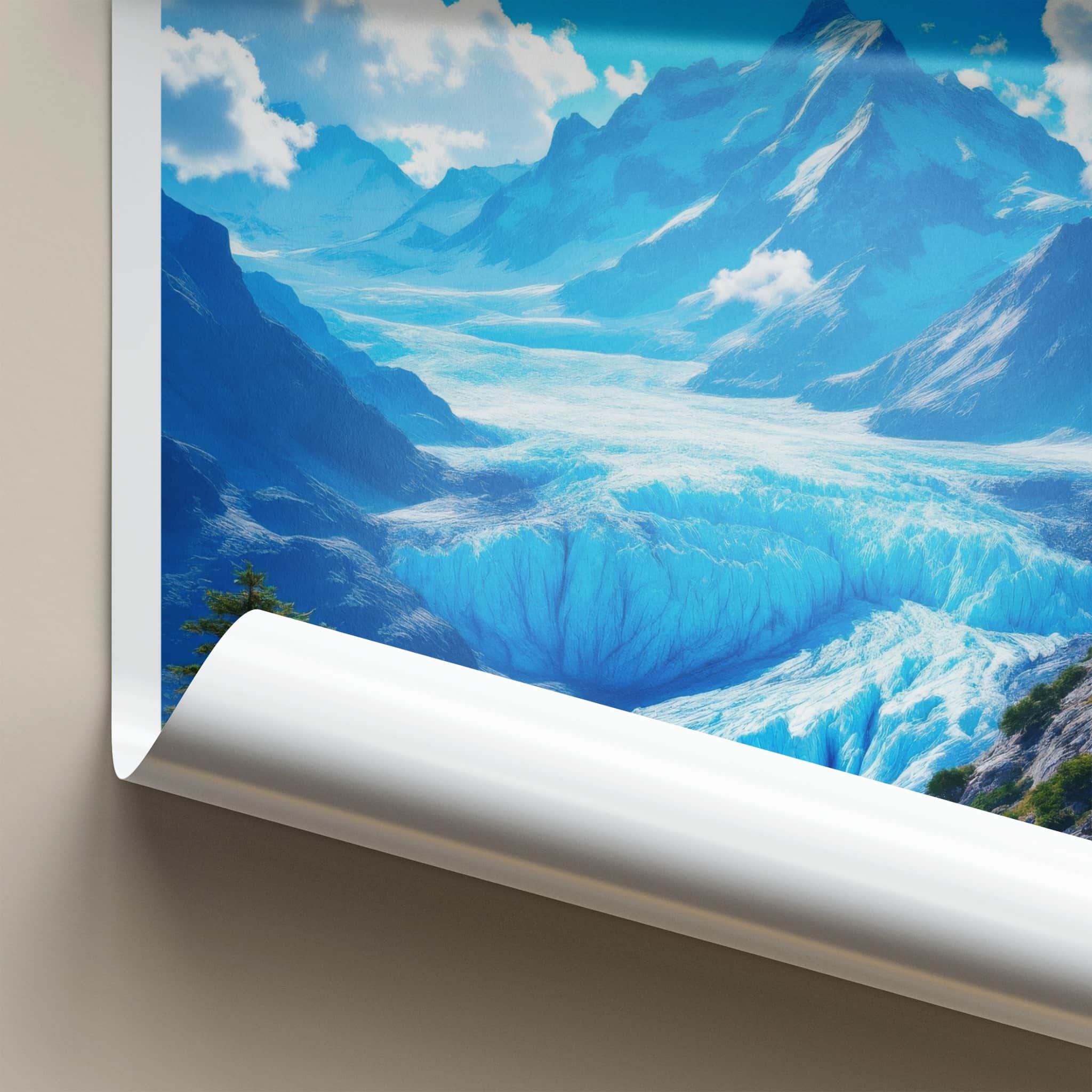Los Glaciares Poster - Argentina Travel Art - Blue Glacier Landscape Home Decor