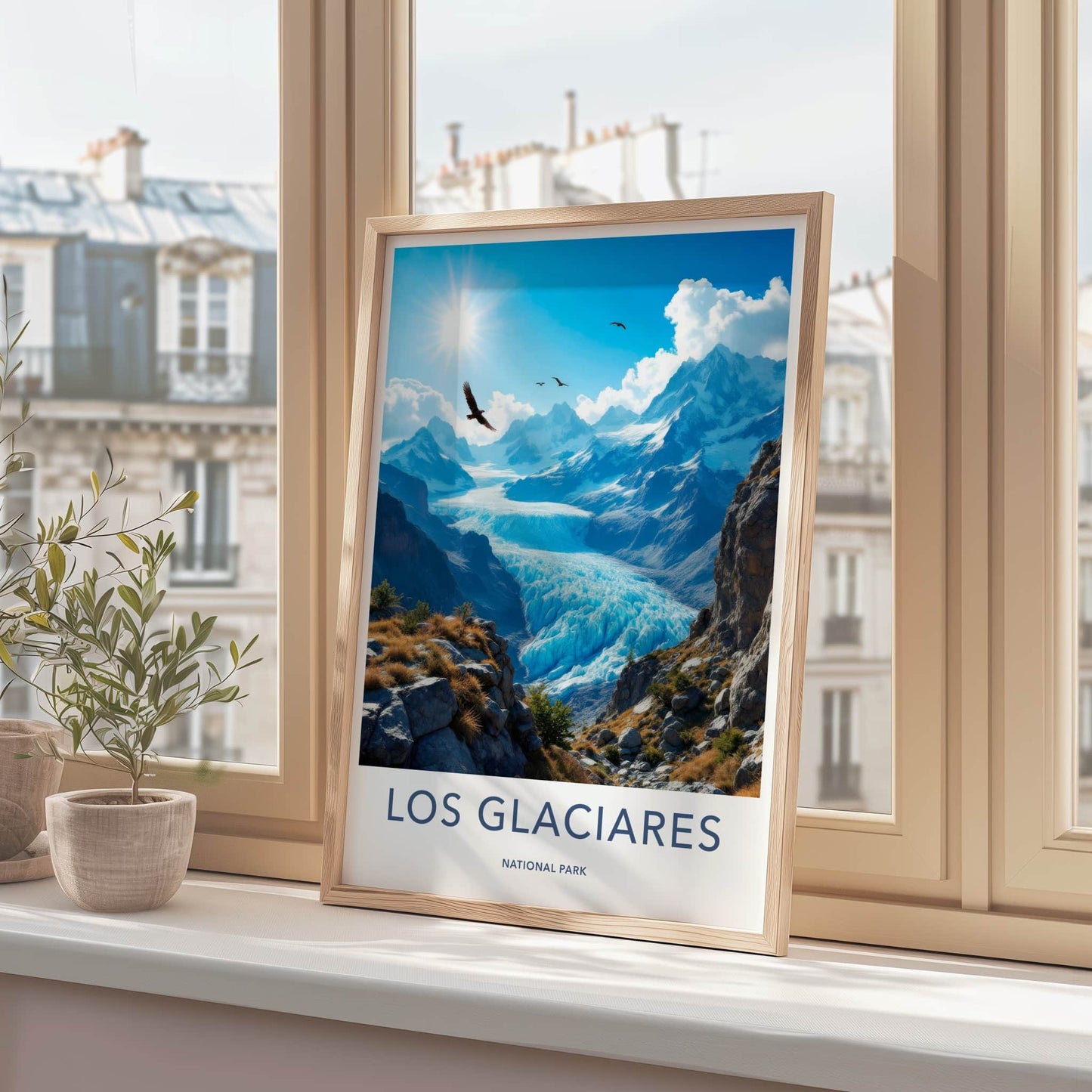 Los Glaciares Poster - Argentina Travel Art - Vast Glacier Valley Home Decor
