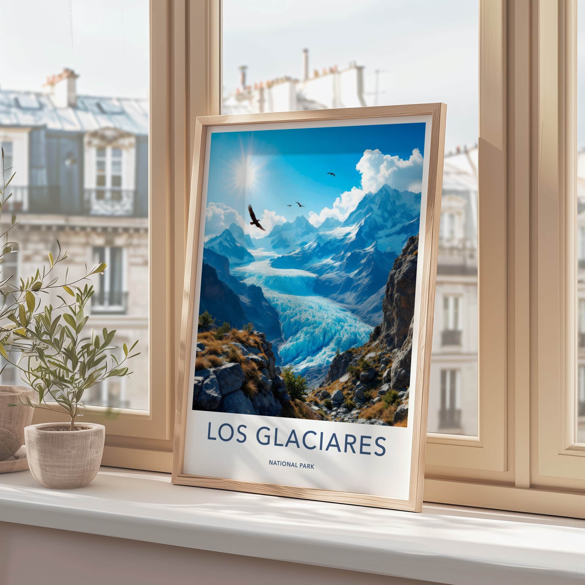 Los Glaciares Poster - Argentina Travel Art - Vast Glacier Valley Home Decor