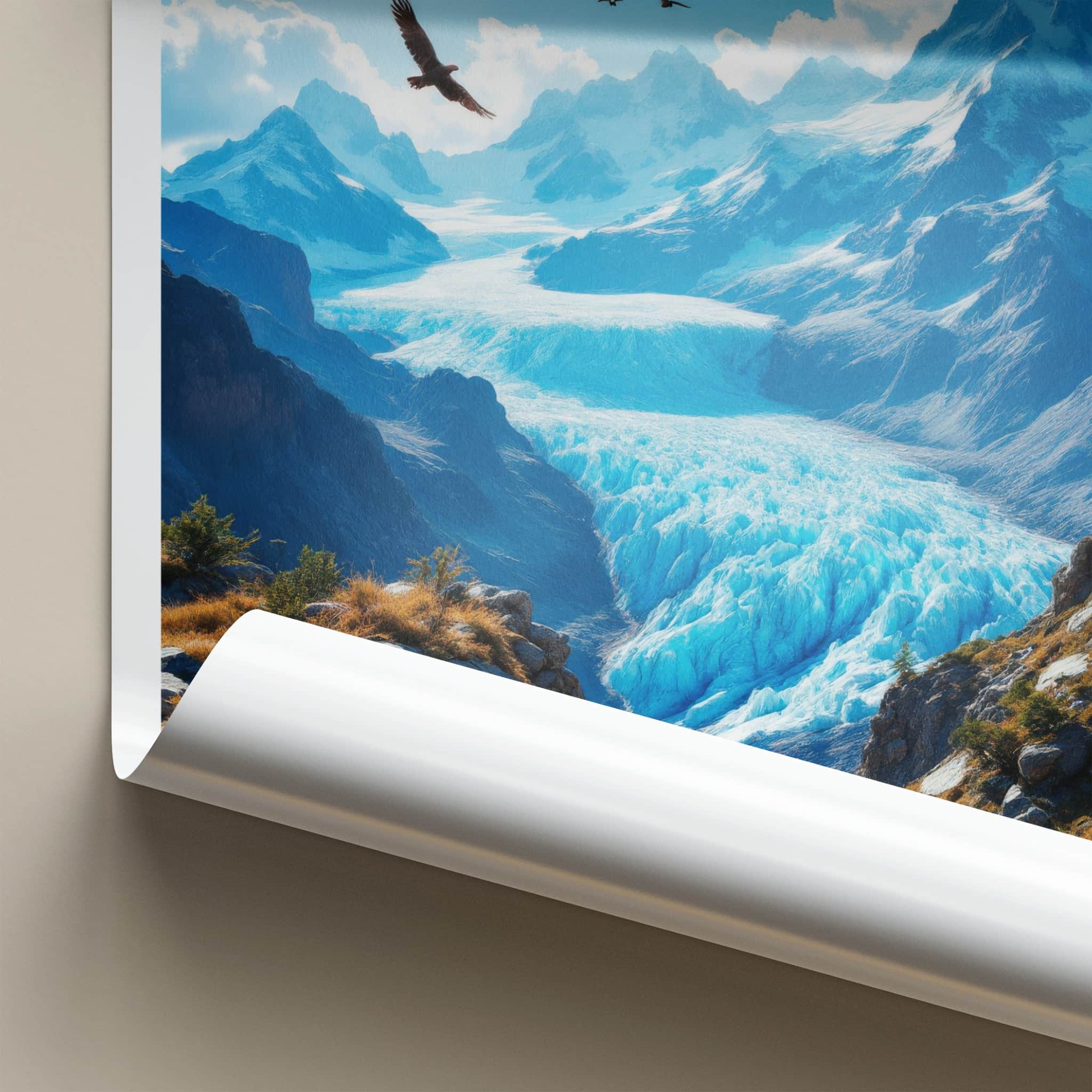 Los Glaciares Poster - Argentina Travel Art - Vast Glacier Valley Home Decor