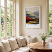 Loughrigg Fell Poster - England Travel Art - Colorful Rolling Hills Home Decor