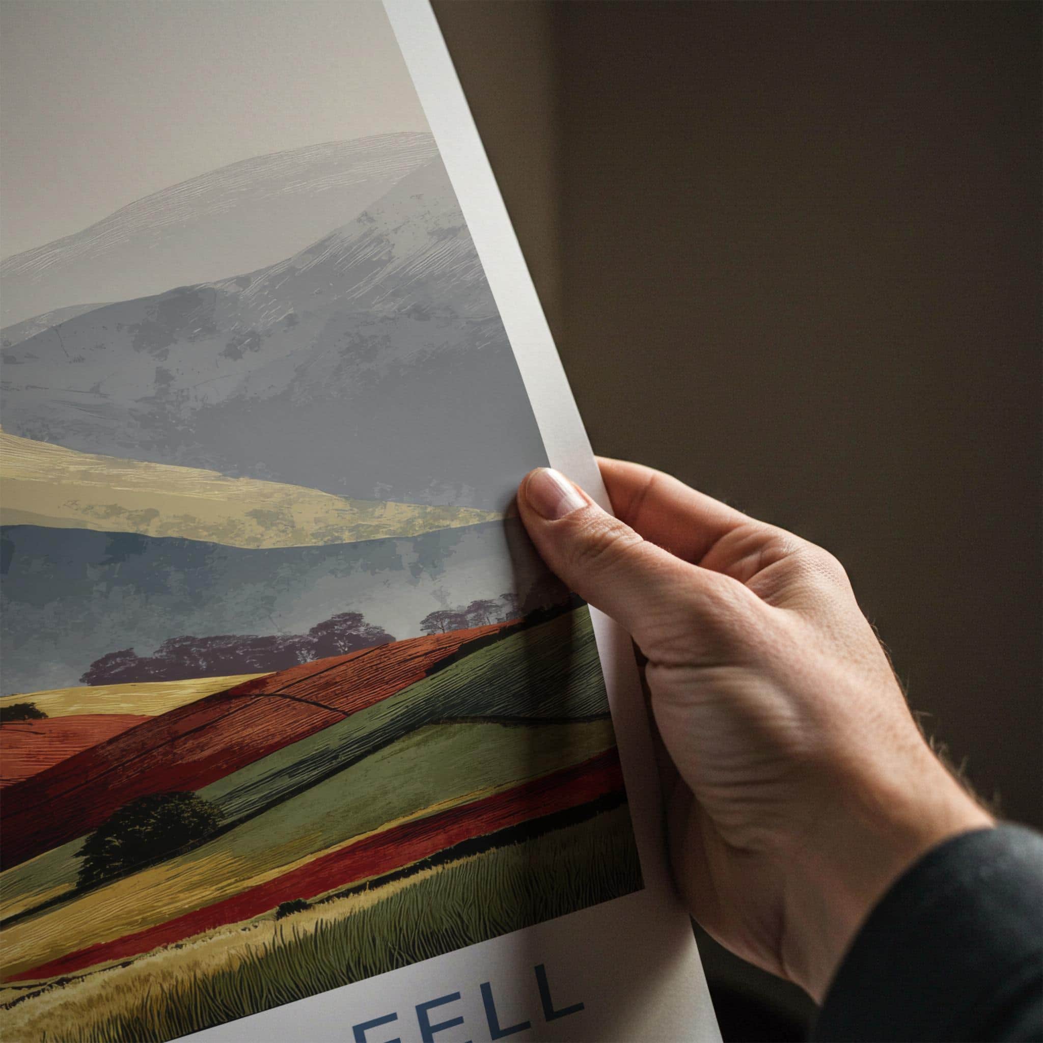 Loughrigg Fell Poster - England Travel Art - Colorful Rolling Hills Home Decor