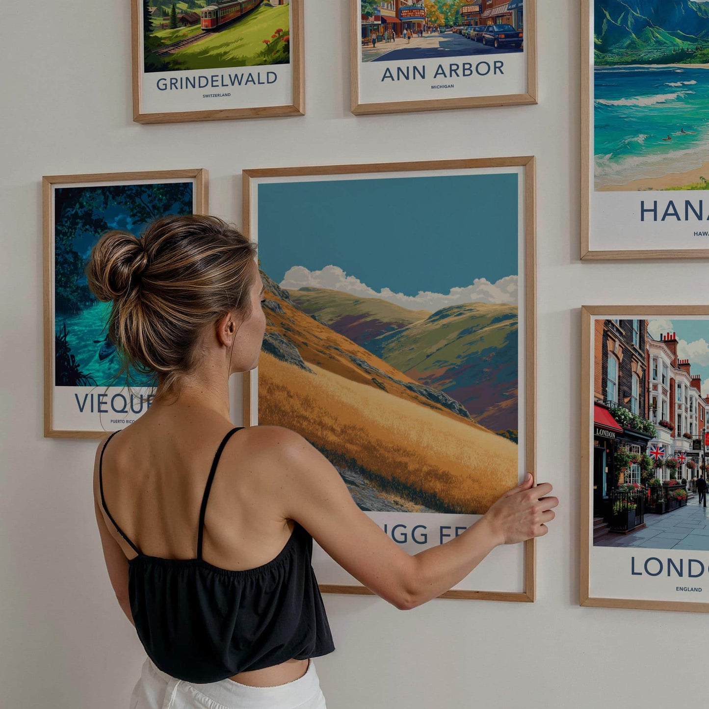 Loughrigg Fell Poster - England Travel Art - Golden Hillside View Home Decor