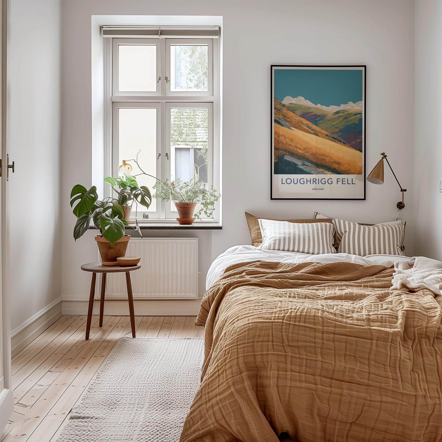Loughrigg Fell Poster - England Travel Art - Golden Hillside View Home Decor