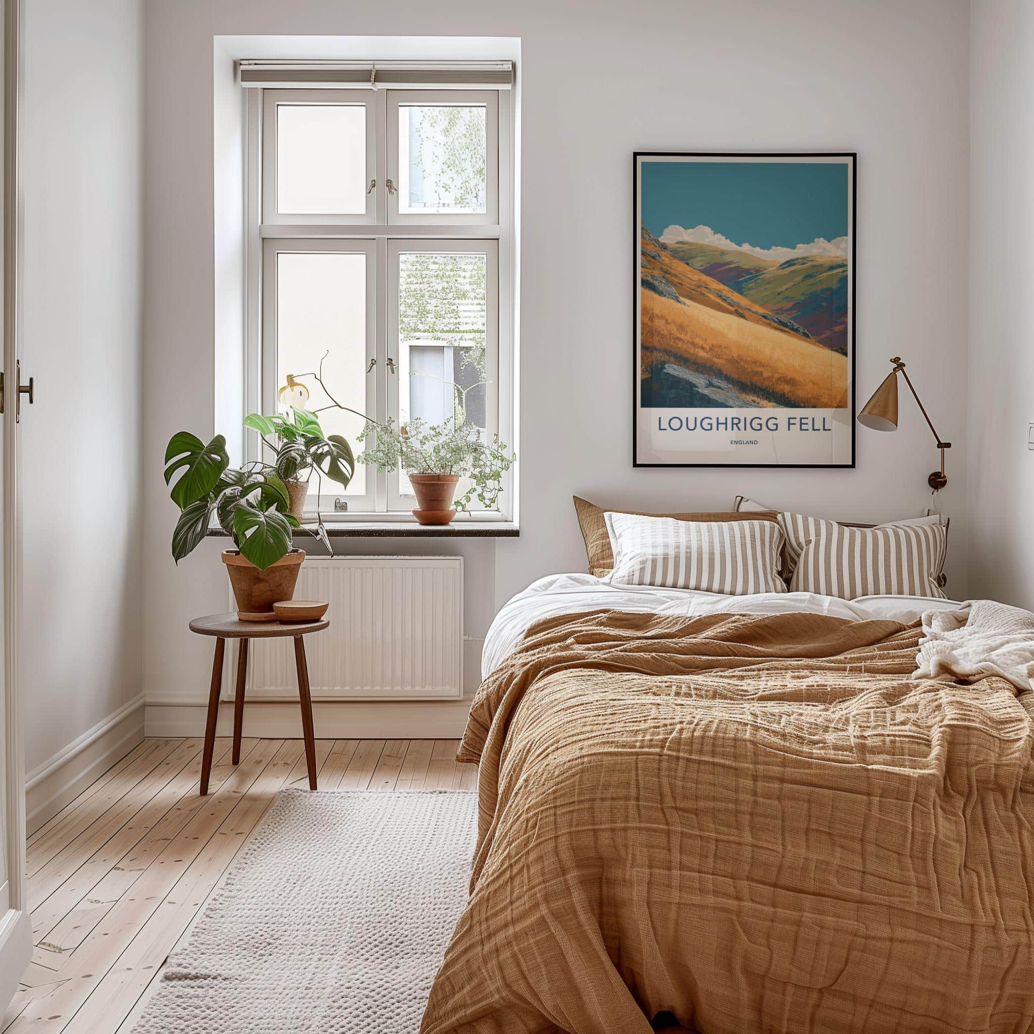 Loughrigg Fell Poster - England Travel Art - Golden Hillside View Home Decor