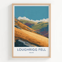 Loughrigg Fell Poster - England Travel Art - Golden Hillside View Home Decor