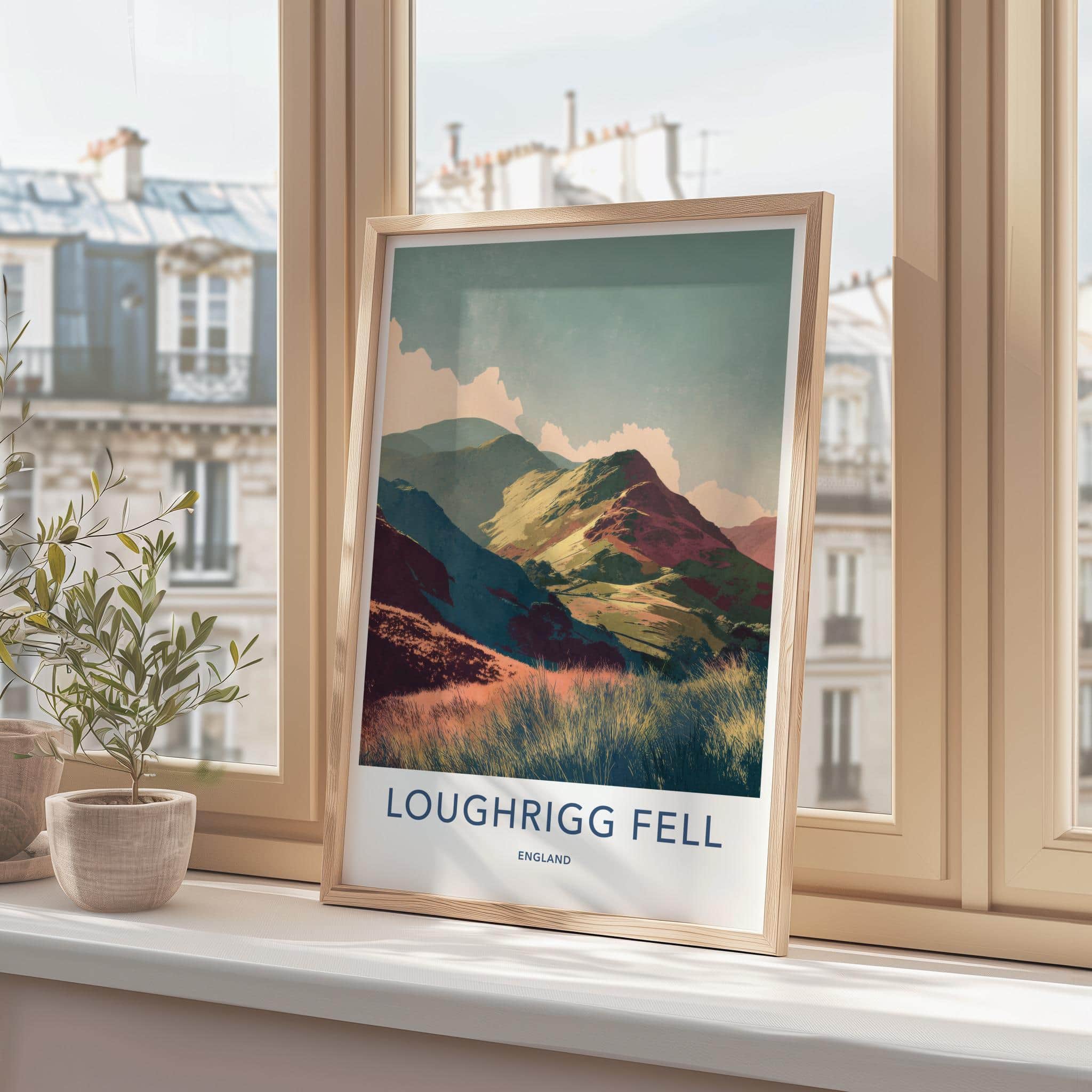 Loughrigg Fell Poster - England Travel Art - Vibrant Mountain Scenery Home Decor