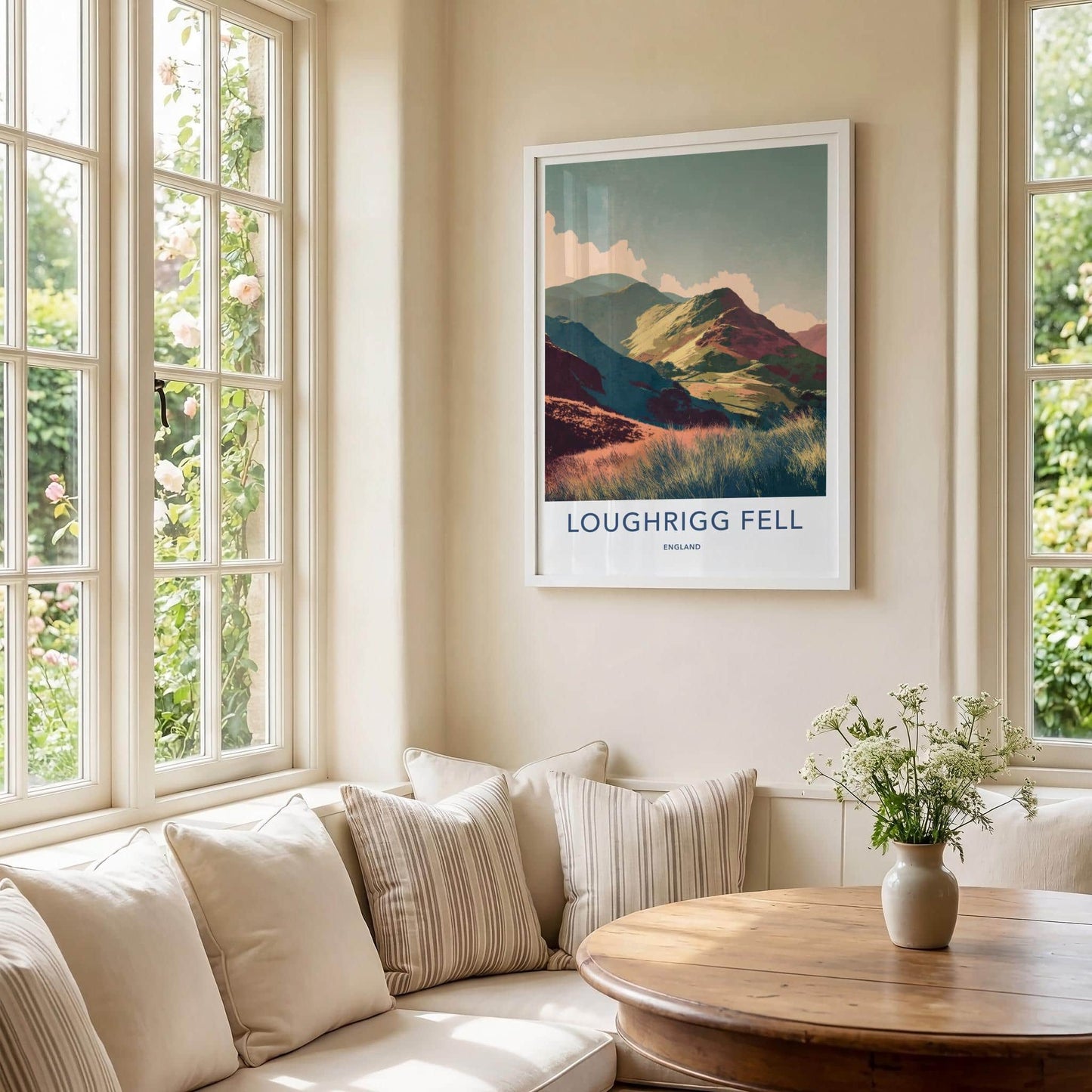 Loughrigg Fell Poster - England Travel Art - Vibrant Mountain Scenery Home Decor