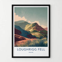 Loughrigg Fell Poster - England Travel Art - Vibrant Mountain Scenery Home Decor