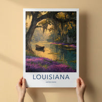 Louisiana Poster - Louisiana Framed Print - Cypress Swamp Boat Wall Art