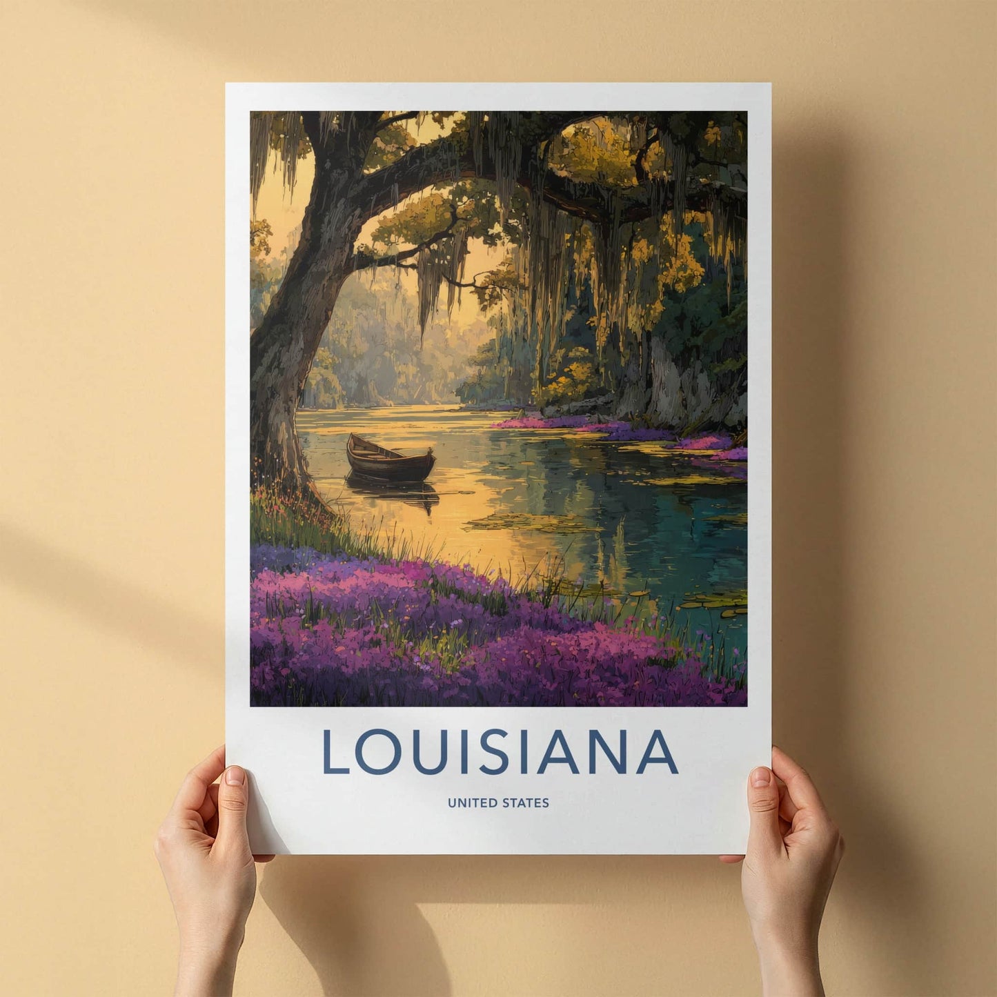 Louisiana Poster - Louisiana Framed Print - Cypress Swamp Boat Wall Art