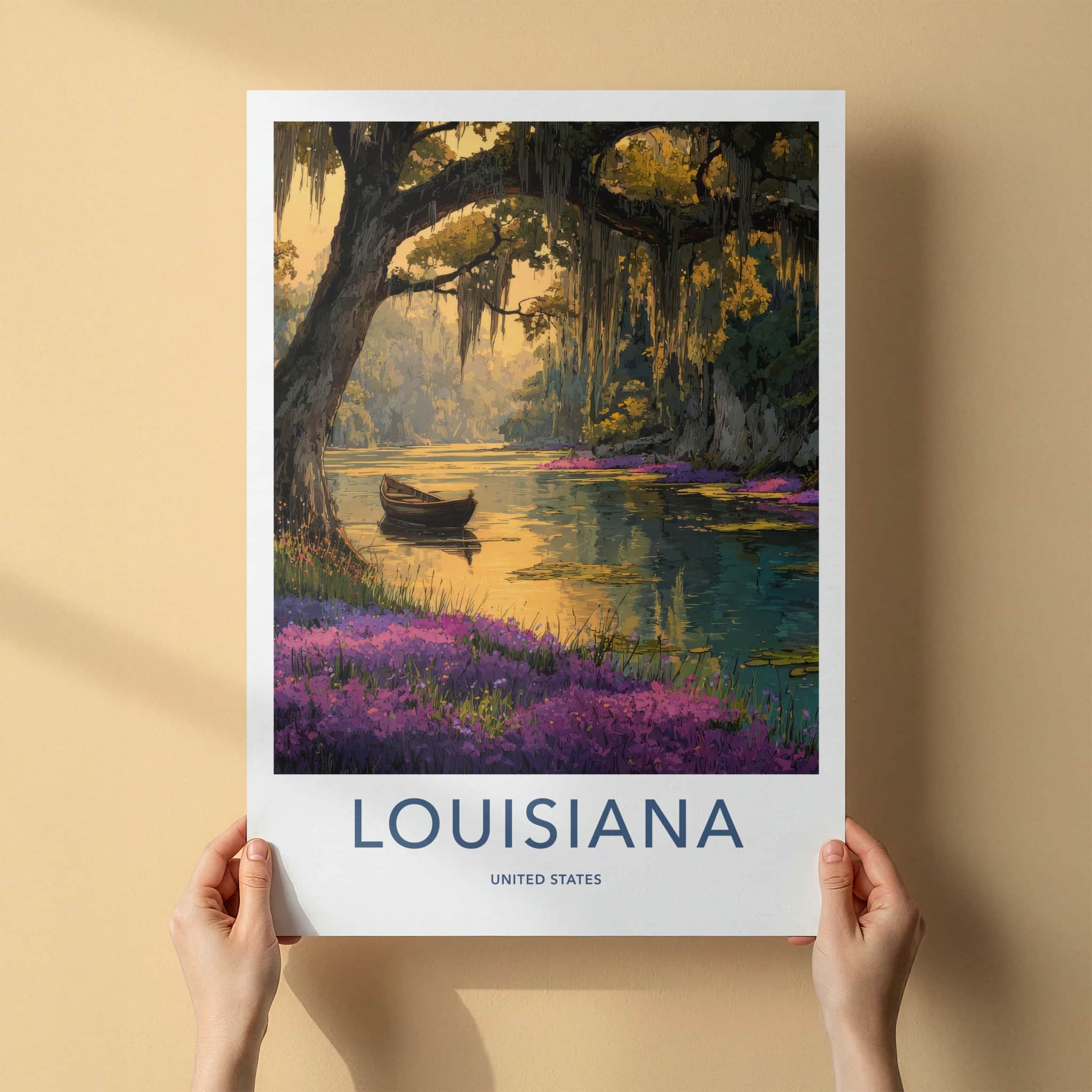 Louisiana Poster - Louisiana Framed Print - Cypress Swamp Boat Wall Art