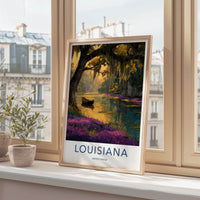 Louisiana Poster - Louisiana Framed Print - Cypress Swamp Boat Wall Art