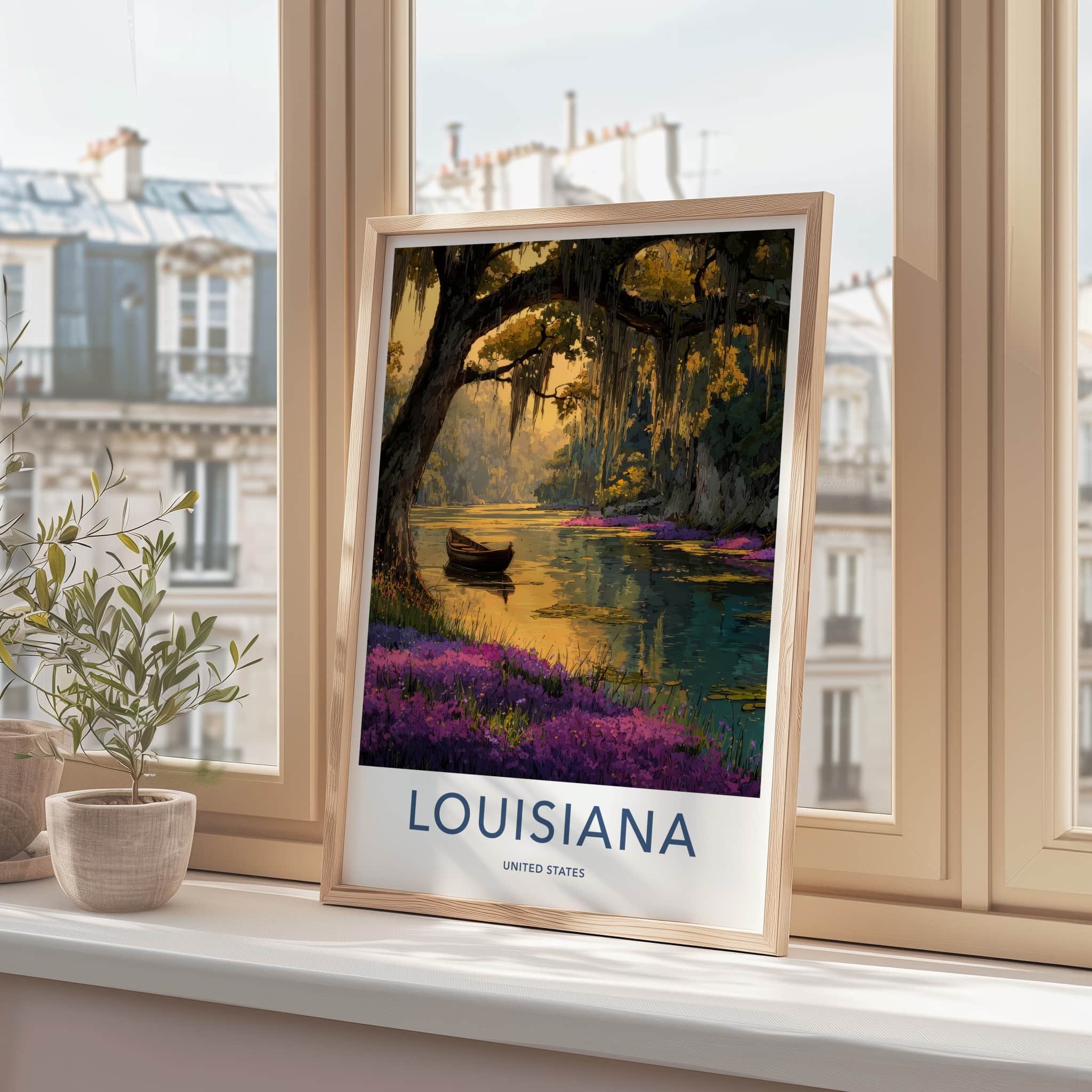 Louisiana Poster - Louisiana Framed Print - Cypress Swamp Boat Wall Art