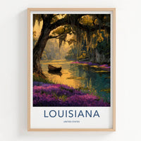 Louisiana Poster - Louisiana Framed Print - Cypress Swamp Boat Wall Art