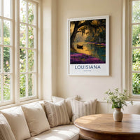Louisiana Poster - Louisiana Framed Print - Cypress Swamp Boat Wall Art