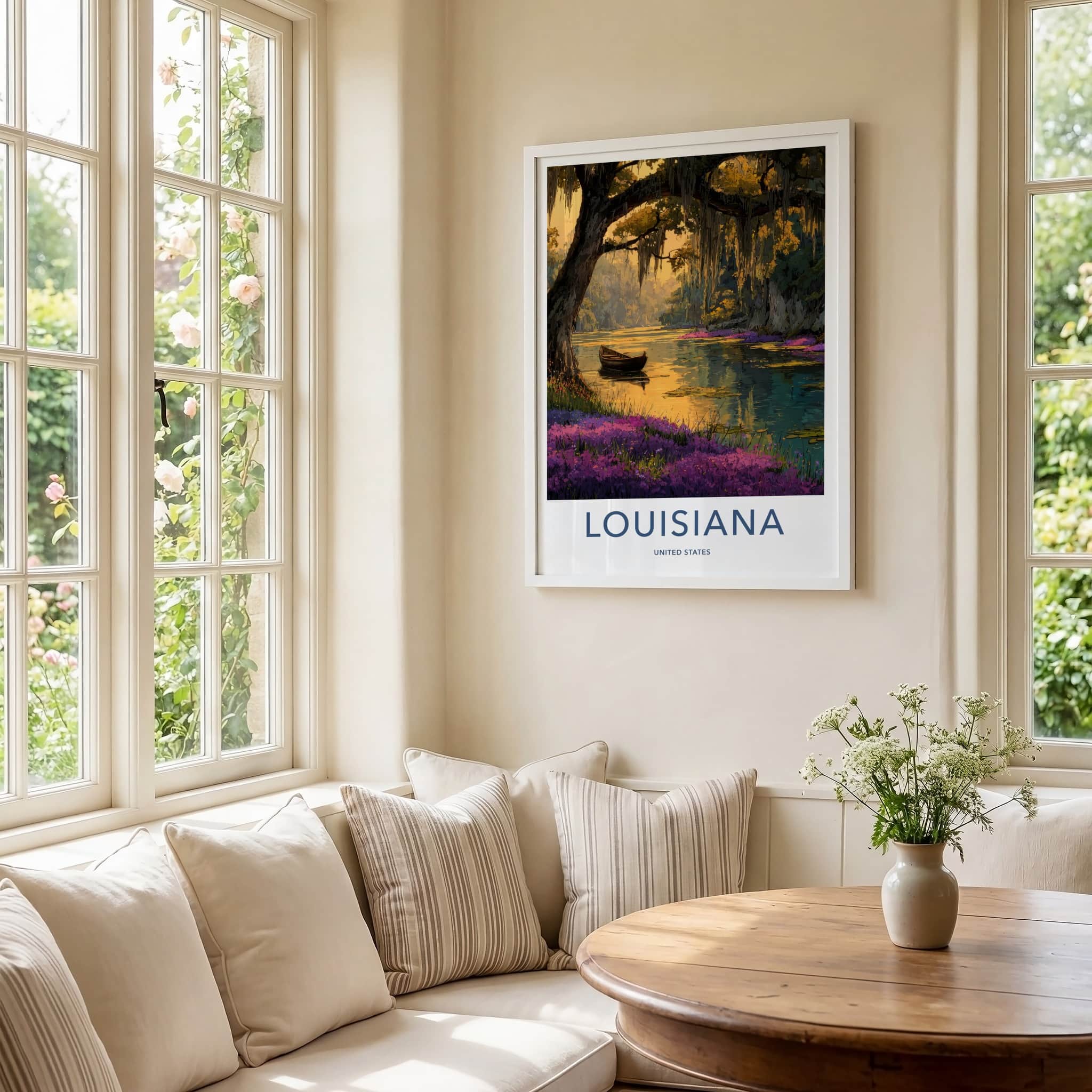 Louisiana Poster - Louisiana Framed Print - Cypress Swamp Boat Wall Art