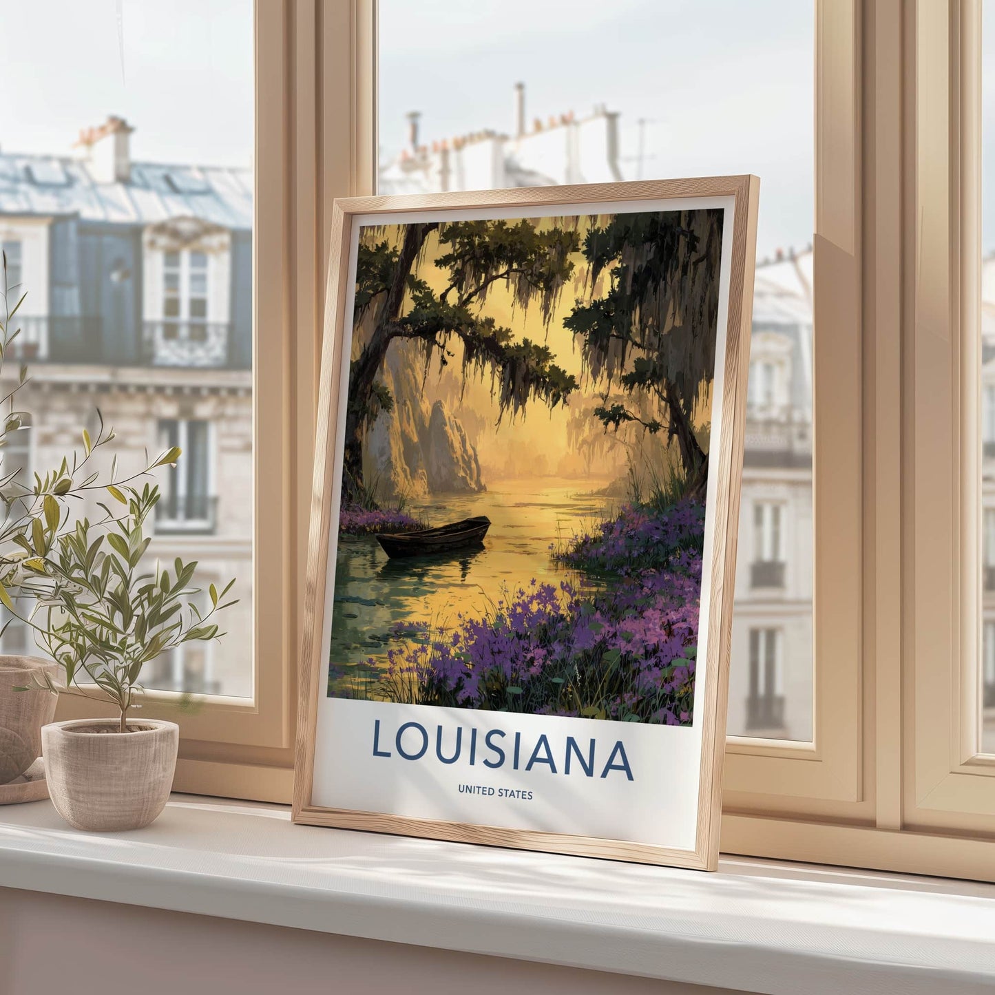 Louisiana Poster - Louisiana Wall Art - Sunset Bayou Boat Gallery Art