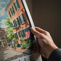 Louisville Poster - Kentucky Travel Art - Historic Street Flowers Home Decor