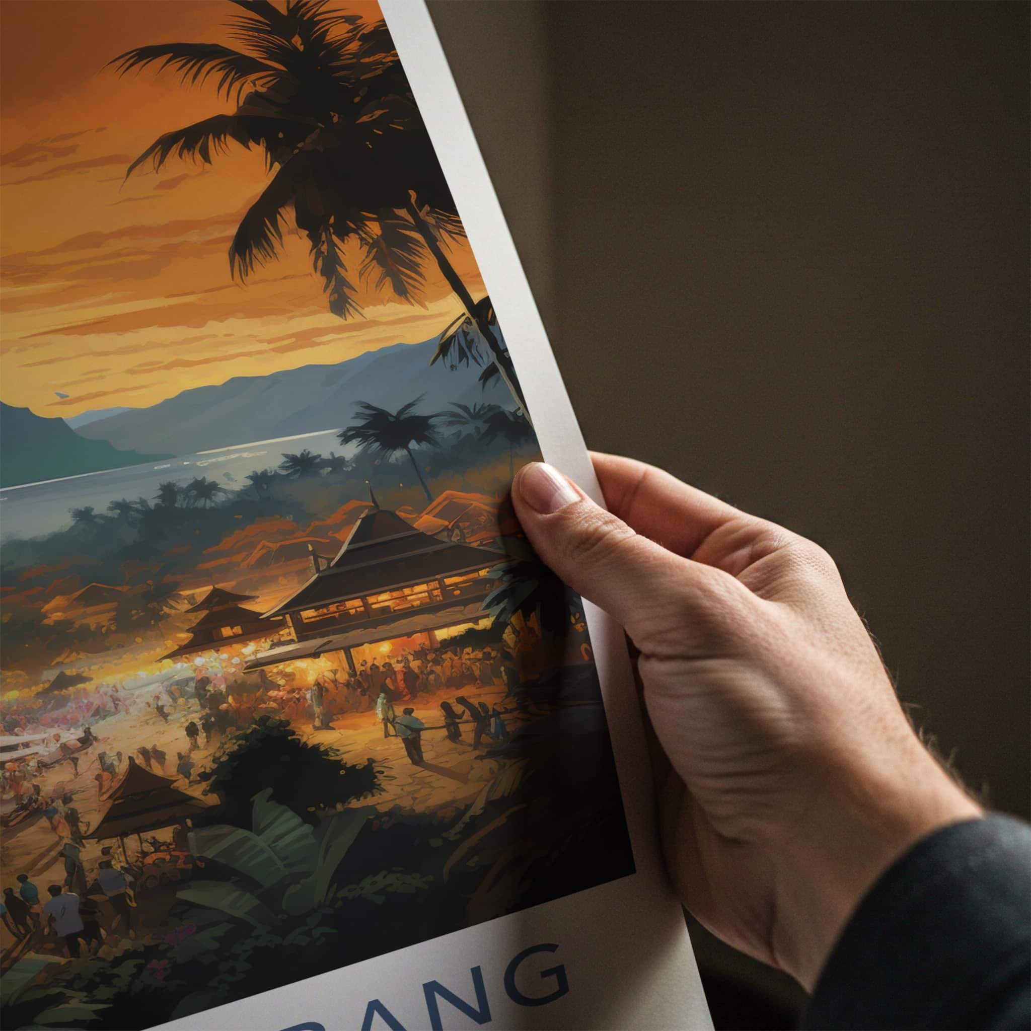 Luang Prabang Poster - Laos Travel Art - Lively Town Sunset Home Decor