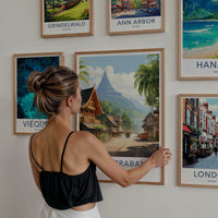Luang Prabang Poster - Laos Travel Art - Tropical Mountain Road Home Decor