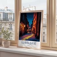 Lubelskie Poster - Poland Travel Art - Cobblestone Evening Stroll Wall Decor