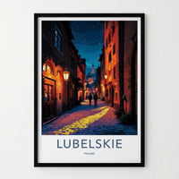 Lubelskie Poster - Poland Travel Art - Cobblestone Evening Stroll Wall Decor