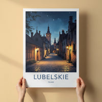 Lubelskie Poster - Poland Travel Art - Starry Tower Alley Home Decor