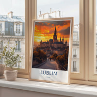 Lublin Poster - Poland Fine Art - Historic Castle Sunset Gallery Art