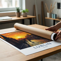 Lublin Poster - Poland Framed Art - Golden Hour Cityscape Gallery Art