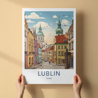 Lublin Poster - Poland Framed Print - Vibrant City Towers Framed Decor