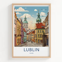 Lublin Poster - Poland Framed Print - Vibrant City Towers Framed Decor