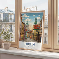 Lublin Poster - Poland Framed Print - Vibrant City Towers Framed Decor