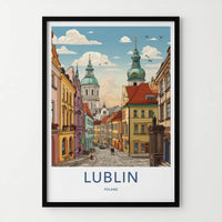 Lublin Poster - Poland Framed Print - Vibrant City Towers Framed Decor