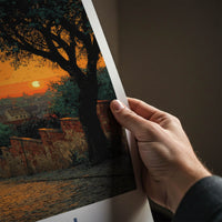 Lublin Poster - Poland Travel Art - Cobblestone Street Sunset Home Decor